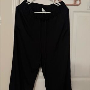 Black Wide Leg Drawstring Pants